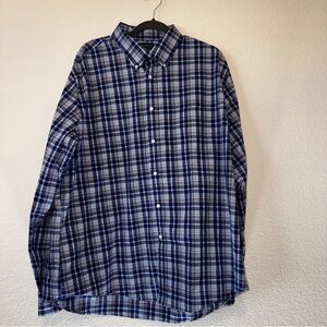 Lauren Ralph Lauren Blue Plaid Stretch Button-Down Shirt Men’s Size 18 (36/37)